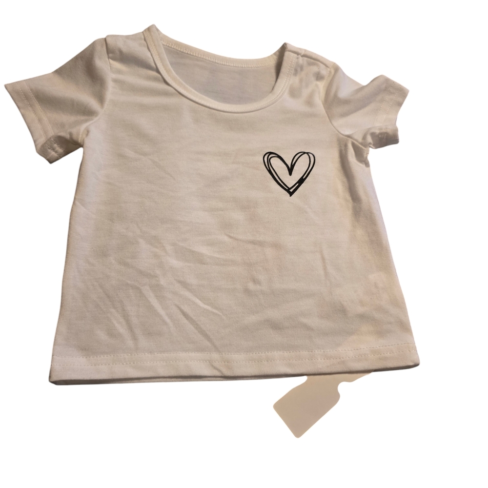 White Heart Graphic T-Shirt